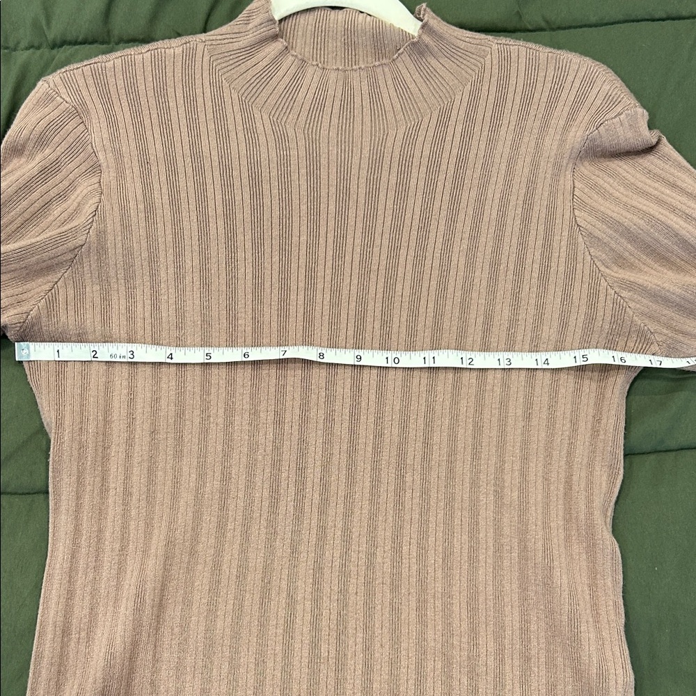 Brown Ribbed Long Sleeve Top - Picture 11 of 12